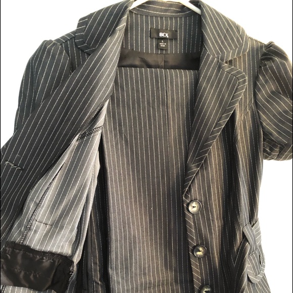 BCX Black Pinstripe Short Sleeve Suit - Picture 2 of 8